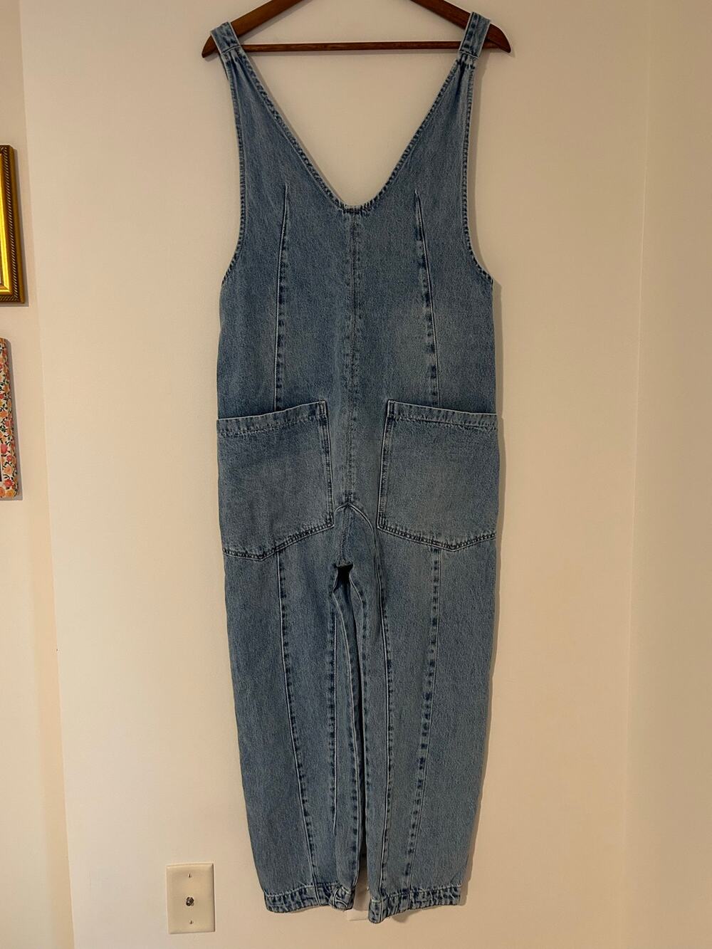 We The Free People High Roller Jumpsuit XS Light Wash Denim Overall 100% Cotton